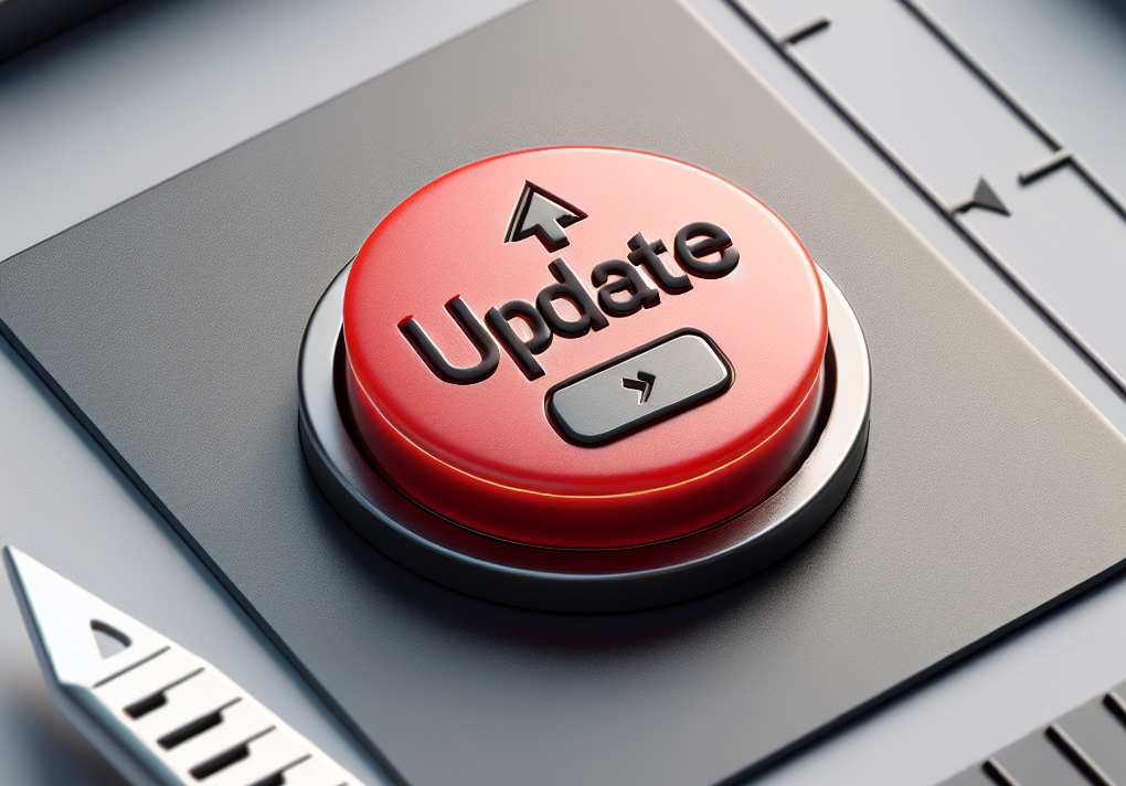Button-Knopf mit Update-Schrift