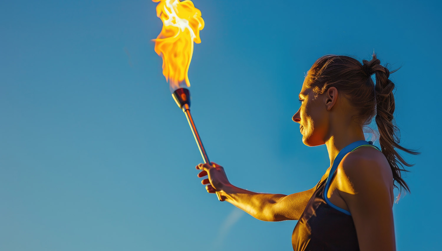 Woman with torch fisu world games